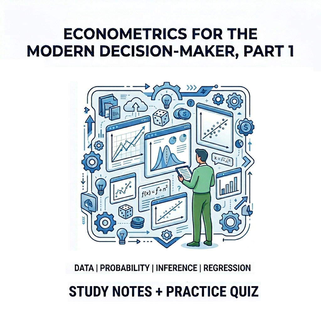 Econometrics course study notes and practice questions